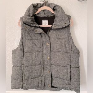 Old Navy Quilted Gray Tweed Puffer Vest Size XL